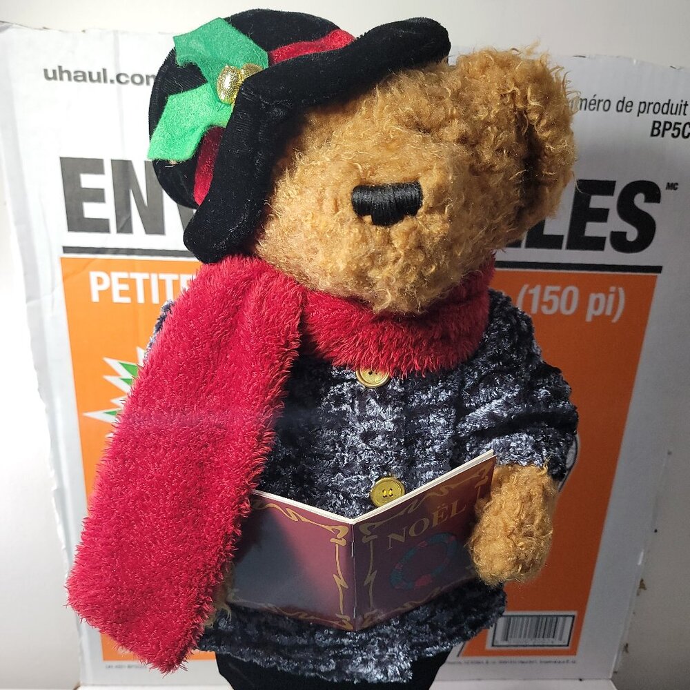 MTY Intl Homespun Creations 19" Plush Teddy Bear Stand Up Christmas Display Used